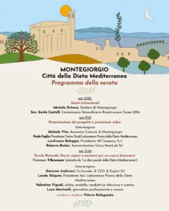 montegiorgio città della dieta mediterranea: evento di lancio. Programma ospiti